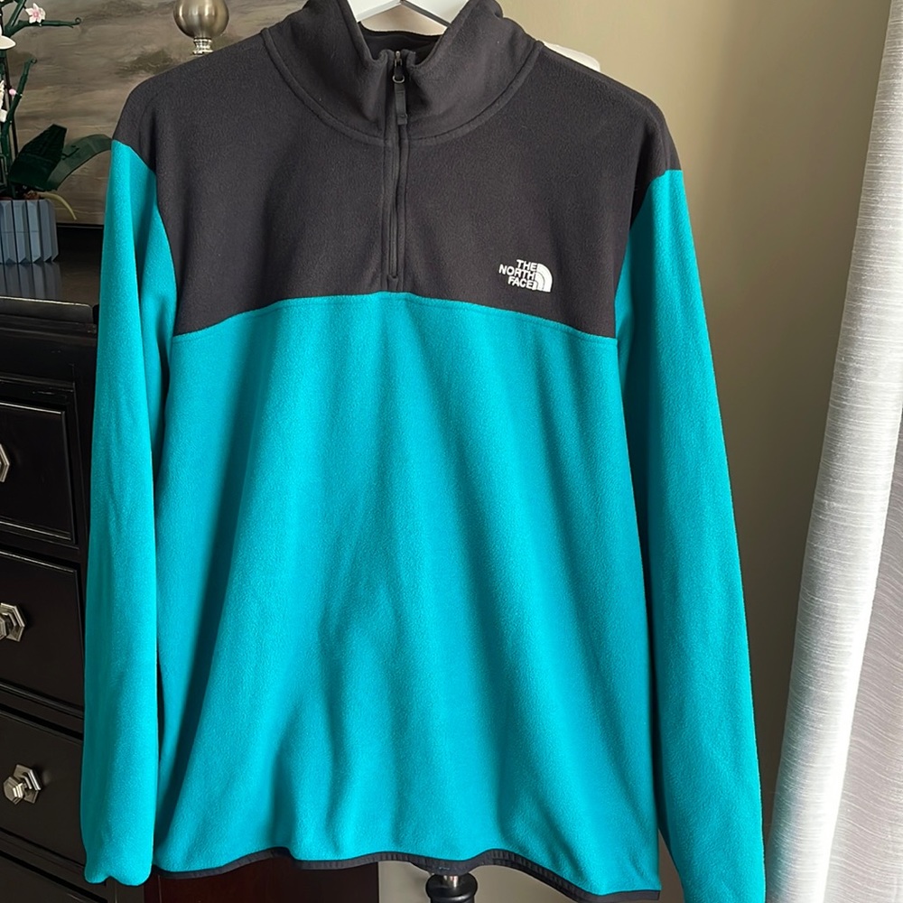 The North Face mens fleece pullover XL green/black